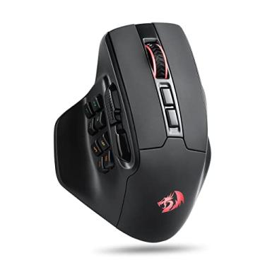 Imagem de Mouse Gamer Redragon Aatrox Pro RGB Preto 15 Botões Programáveis para MMO PAW3395 26000 DPI M811RGB-PRO