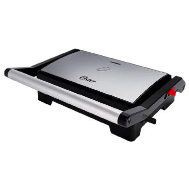 Imagem de Mini Grill e Sanduicheira Oster OGRL230 2em1 Inox Antiaderente  
