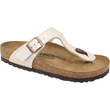 Imagem de Birkenstock Gizeh, sandálias femininas, Branco gracioso pérola branca renda antiga, 9-9.5