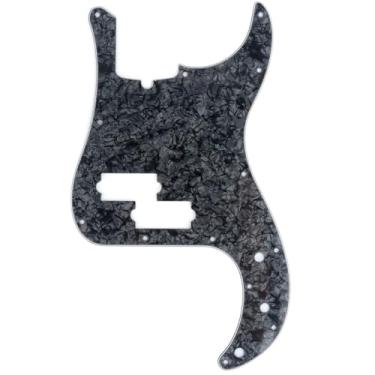 Imagem de Musiclily Pro 13 Furos Estilo Moderno Escudo Baixo Pickguard para Americana Precision Bass 4 Cordas, 4 Camadas Preto Perolado