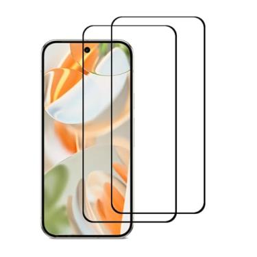 Imagem de UPONEW Pacote com 2 protetores de tela de vidro temperado de alta transparência HD sem bolhas pretas para Google Pixel 9 Pro 2024