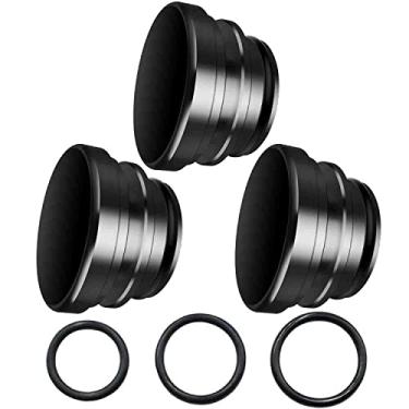 Imagem de Tampa de soquete de isqueiro de alumínio para cigarro. Plugue universal à prova d'água à prova de poeira para porta de alimentação de carro - preto 3 peças