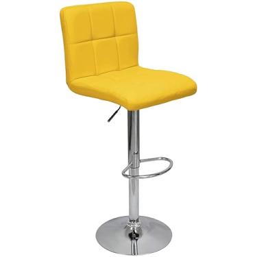 Imagem de Banqueta Confort Gomos Estofada Couro Giratória c/regulagem (Amarelo)