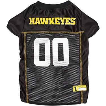 Imagem de Pets First NCAA College University Of Iowa Hawkeyes Jersey de malha para cães e gatos, tamanho médio, camiseta licenciada para cães com seu time favorito de futebol e basquete