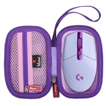 Imagem de Mchoi Estojo rígido adequado para Logitech G305 Lightspeed Mouse gamer sem fio, à prova de choque, impermeável, roxo, sem fio, capa protetora somente