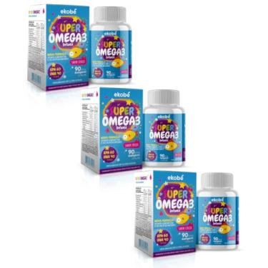 Imagem de Kit Com 03 - Super Ômega 3 Infantil 90 Cápsulas Mastigavéis Ekobé