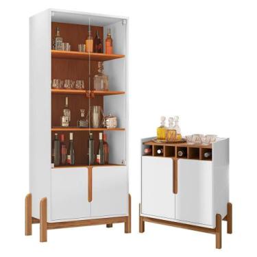 Imagem de Sala de Jantar Lizz com Cristaleira e Aparador Barzinho - Casa D, Bran