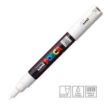 Imagem de Caneta Marcador Posca Uni-Ball PC-1M 0.7mm, Branca