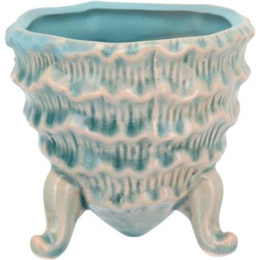 Imagem de HOME&ampCO FERGIE CACHEPÔ 9x9x9cm CERÂMICA AZUL COM PÉ - HOME&CO