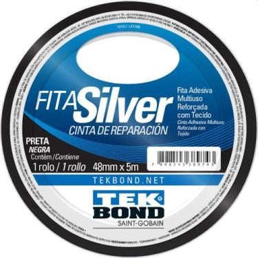Imagem de Fita De Alta Resistencia Silver Preta 48Mmx5M - Planeta Brinquedos