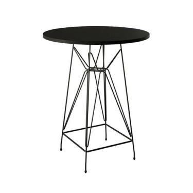 Imagem de Mesa Bistrô Alta Eames 60cm Preta Base Ferro Preto - Up Home, PRETO