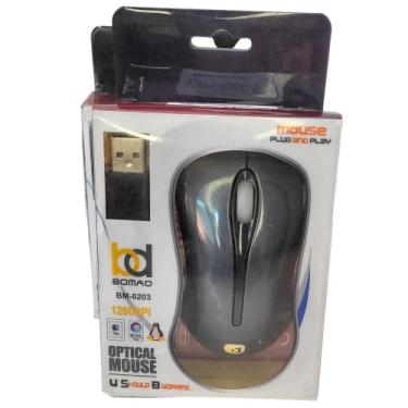Imagem de Mouse Óptico Simples Bomao Bm-0203 Usb 1200dpi P/computador, Azul-mari