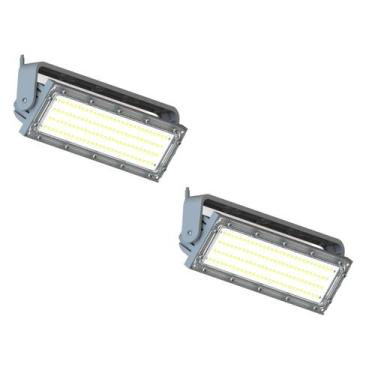 Imagem de Kit com 2 Refletor LED 100W com LED Osram 9000lm IP66 - Modelo Combate