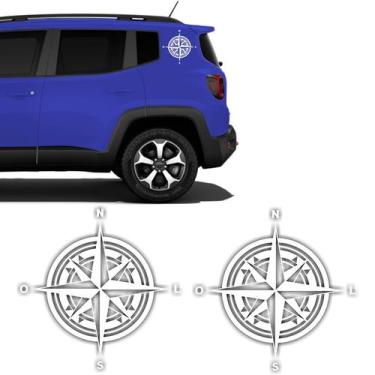 Imagem de Kit Adesivos Jeep Renegade Bússola Rosa Dos Ventos Lateral - SPORTINOX