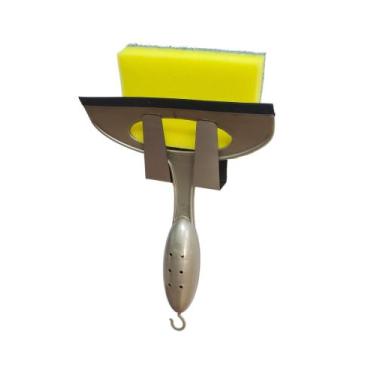 Imagem de Suporte porta rodinho - porta esponja / inox 304 com ventosa - CALHA U
