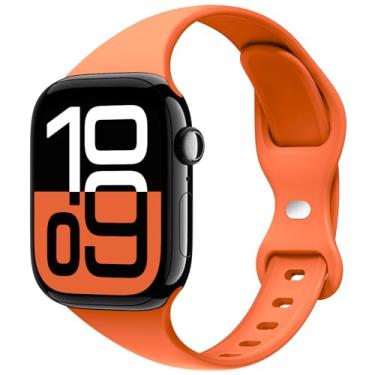 Imagem de STG Sport Pulseira compatível com Apple Watch SE séries 7/6/5/4/3/2/1 de 38 mm, 40 mm, 41 mm, 42 mm, 44 mm e 45 mm (laranja, 42 mm/44 mm/45 mm)