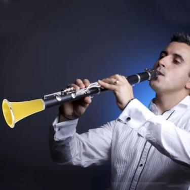 Imagem de Sino de Clarinete de Plástico ABS Com Clarinete de Substituição de Anel de Metal para Peças de Instrumentos de Sopro (CC30 Amarelo)