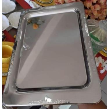 Imagem de Bandeja inox de 29x42 cm com gravação em alto relevo - Artinox