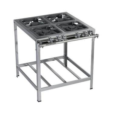 Imagem de Fogão Industrial 4 Bocas 30x30 Inox P5 Top Metalmaq