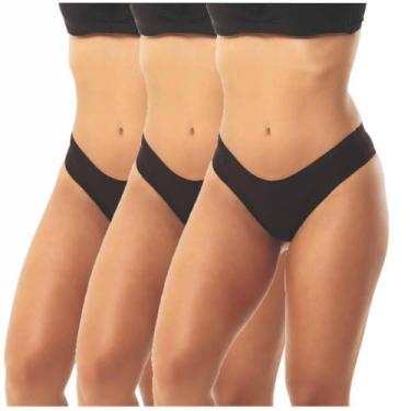Imagem de Kit com 3 Calcinhas Absorvente/Menstrual Lucitex 6479  Fluxo Médio, Pr