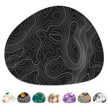 Imagem de Niniubye Mouse Pad, mousepad oval texturizado premium, 22 x 18 cm de espessura, 3 mm, antiderrapante, impermeável, tapete de mouse para escritório, casa, jogos, laptop, PC, redemoinho preto