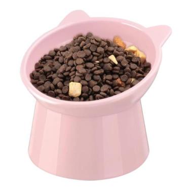 Imagem de Comedouro Bebedouro Elevado Inclinado Gatos E Cães - ROSA - other
