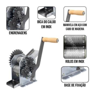 Imagem de Engenho Manual Garapeira Para Caldo de Cana 3 Moendas em Inox - SHOP B