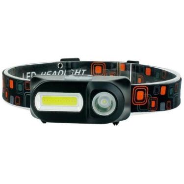 Imagem de Lanterna de Cabeça Recarregável LED T6 + COB 500lm Preto