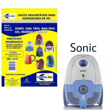 Imagem de Kit 3 Sacos Aspirador de Pó Electrolux - Sonic (2175) - Porto-Pel