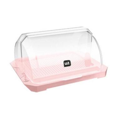 Imagem de Porta Pão Acrílico Com Tampa Transparente Premium Rosa Uz