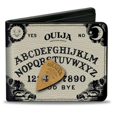 Imagem de Ouija Board Wallet, Bifold, Ouija Board com Planchette Branco Preto, Couro Vegano, Branco, 4.0" x 3.5", Casual