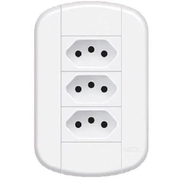 Imagem de Conjunto Fame 4X2 Tomada Tripla 20A Blanc+, Branco