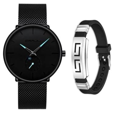 Imagem de Relógio Masculino Casual Luxo Ultra Fino + Pulseira Metal - CRRJU
