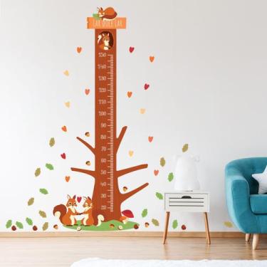 Imagem de Adesivo de Parede Régua de Crescimento Esquilos para Quarto - Quartinh