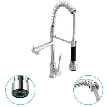 Imagem de Torneira Cozinha Gourmet Monocomando Extensível Cromado 50cm - Embralu