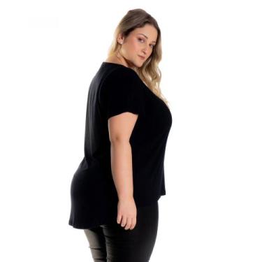 Imagem de Blusa Feminina Plus Size Mullet 1126 - Mulher Única, G3, Preto