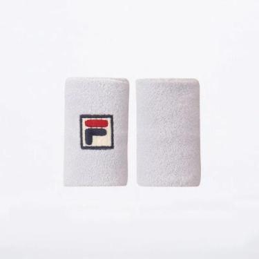 Imagem de Munhequeira Fila Stripes G Par 4x4 Unisex Branca