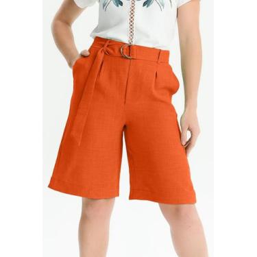 Imagem de Bermuda PKS Feminina Alfaiataria Laranja, GG
