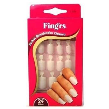 Imagem de Fingrs Unha Postiça Quadradas Classica c/24 1270