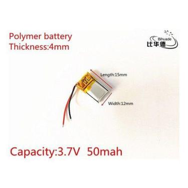 Imagem de Bateria 3,7v 50mah  Fone Ouvido 4mm X 12mm X 15mm Carta - KMIG