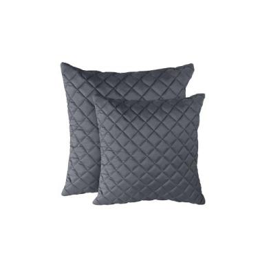 Imagem de Kit 2 Almofadas Tressê 50x50cm e 40x40cm Veludo Cinza - Nexta Casa