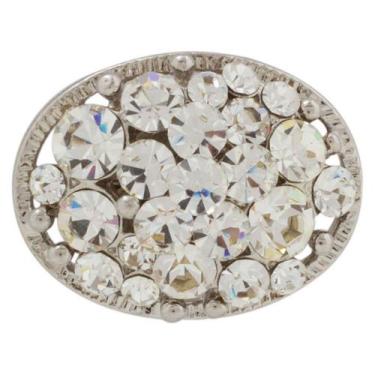 Imagem de Broche Strass Oval BRG15896 - Akasaki, Prateado, Cristal