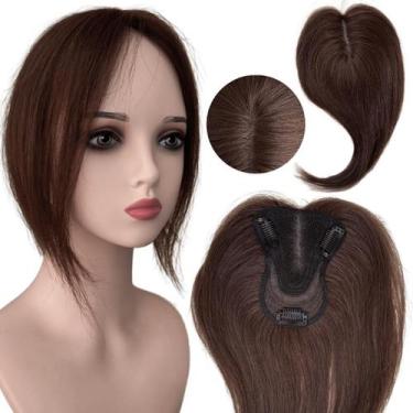 Imagem de Prótese capilar humana HD Lace topo com tic-tac prendedores - LIONSWIG