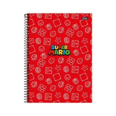 Imagem de Caderno Super Mario Bros Capa Dura Espiral 1 Matéria Escolar, Vermelho