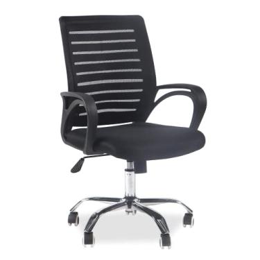 Imagem de Cadeira de Escritório Rise Giratória com Ajuste de Altura, Revestimento Mesh e Apoio de Braços Preta - OCH02 ELG