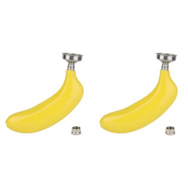 Imagem de 2 Peças Garrafa de álcool Em Formato de Fruta Garrafa Ambiental de 5 Onças de Aço Inoxidável Pote de Flanco Ktv Conjunto de Vinho de Banana de Frutas Mini para Frascos Em Forma