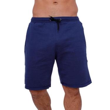 Imagem de Bermuda Moletinho Masculina Com Bolso - Azul - Sunset Concept, P, Azul