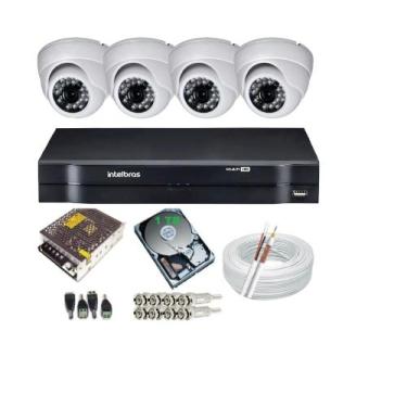 Imagem de Sistema Vigilância 4 Câmera Dome Digital Hd Dvr Intelbras