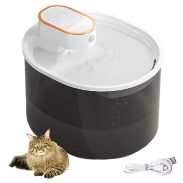 Imagem de Bebedouro Fonte de Agua Gato Cao Pet Cachorro Animal de Estimaçao Sensor Movimento Presença Reservatorio 3 Litros Bateria USB Silencioso Automatico