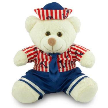 Imagem de Ursinho de Pelúcia Marinheiro 25cm Decoração Infantil - Toybrink, Baun
